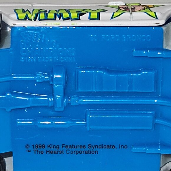 Racing Champions Wimpy (Popeye) '80 Ford Bronco, White, Loose (K234) - Picture 7 of 7